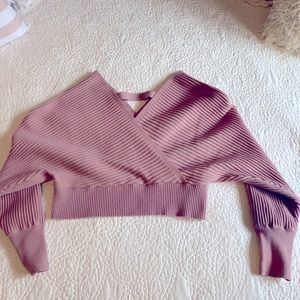 Cropped Wrap Sweater